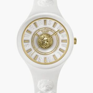 NWT Versace Women's Fire Island Silicone Strap Watch, 39mm x 9.9mm
